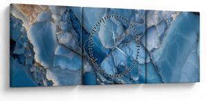 Tablou - Marmură albastră fragmentată (cu ceas) (90x30 cm)
