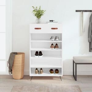Pantofar, alb, 60x35x105 cm, lemn compozit
