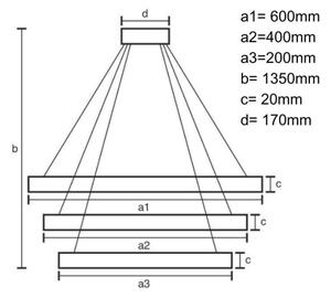 Lustră LED dimabilă pe cablu LED/90W/230V 3000-6500K + telecomandă