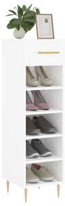 Pantofar, alb extralucios, 30x35x105 cm, lemn prelucrat