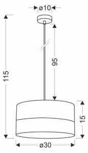 Lustră pe cablu BIANCO 1xE27/40W/230V alb/maro