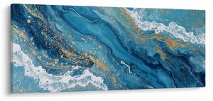 Tablou - Marmură bleu cu aur II. (120x50 cm)