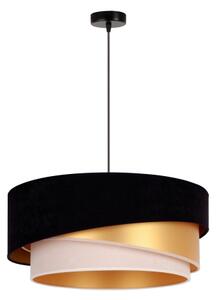 Lustră pe cablu Duolla KOBO 1xE27/15W/230V d. 45 cm negru/auriu/crem