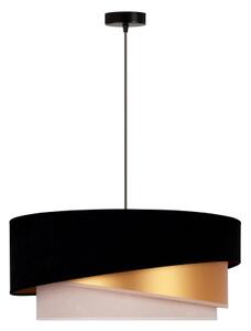 Lustră pe cablu Duolla KOBO 1xE27/15W/230V d. 45 cm negru/auriu/crem