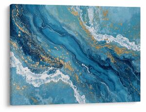 Tablou - Marmură bleu cu aur II. (70x50 cm)