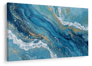 Tablou - Marmură bleu cu aur II. (90x60 cm)