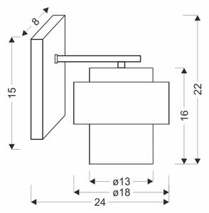 Lampă de perete SPIEGA 1xE27/60W/230V auriu/negru