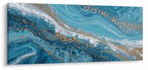 Tablou - Marmură bleu cu aur I. (120x50 cm)
