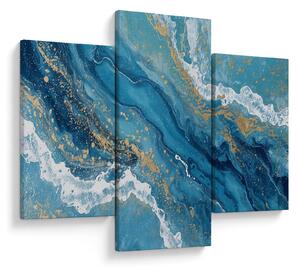 Tablou - Marmură bleu cu aur II. (90x60 cm)