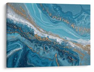 Tablou - Marmură bleu cu aur I. (70x50 cm)
