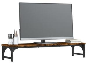 Suport de monitor, stejar fumuriu, 85x23x15,5 cm, lemn compozit