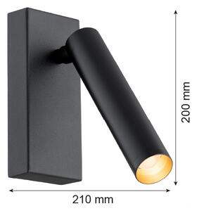 Spot LED de perete RIO LED/4,2W/230V 3000K negru Argon 8328