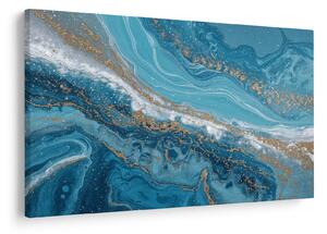 Tablou - Marmură bleu cu aur I. (90x60 cm)