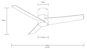 ZEVENTI - Ventilator de tavan BARROSA LED, 18W, 230V, Wi-Fi Tuya + telecomandă