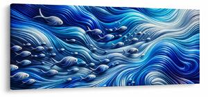 Tablou – Pești în valuri (120x50 cm)