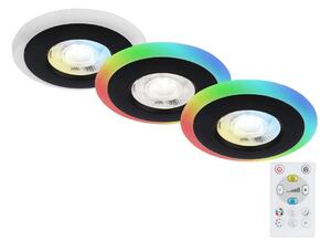 SET 3x corp de iluminat LED RGBW dimabil pentru baie LED/5W/230V IP44 Briloner + telecomandă