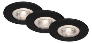 SET 3x corp de iluminat LED încastrat pentru baie LED/4,9W/230V IP44 negru Briloner