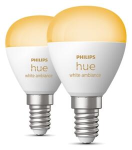 SET 2x bec LED dimabil Philips Hue WHITE AMBIANCE P45 E14/5,1W/230V