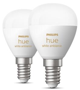 SET 2x bec LED dimabil Philips Hue WHITE AMBIANCE P45 E14/5,1W/230V