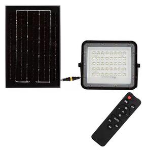 Proiector LED solar de exterior LED/6W/3,2V IP65 6400K negru + telecomandă