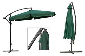 Umbrela de gradina profi pliabila 6 segmente verde inchis 300cm