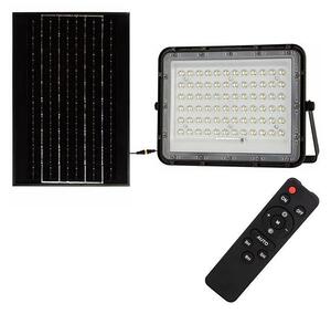 Proiector LED solar de exterior LED/15W/3,2V IP65 4000K negru + telecomandă