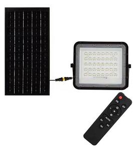 Proiector LED solar de exterior LED/10W/3,2V IP65 4000K negru + telecomandă