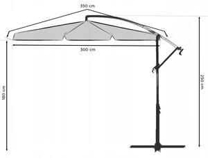 Umbrela soare, pentru teresa, structura otel, bej, 300 cm diametru