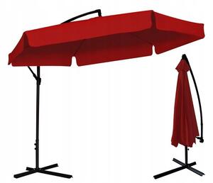 Umbrela soare GardenLine, pentru teresa, structura otel, 180g m2, rosie, 350 x 250 cm