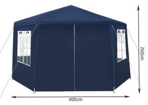 Pavilion hexagonal cu 6 pereti cu ferestre 2x2x2m ,albastru