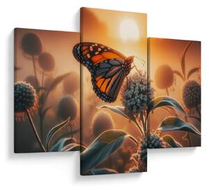 Tablou – Fluture în soare apunând (90x60 cm)