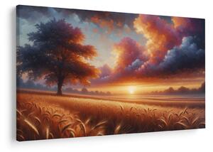 Tablou – Apus de soare pe câmp (90x60 cm)