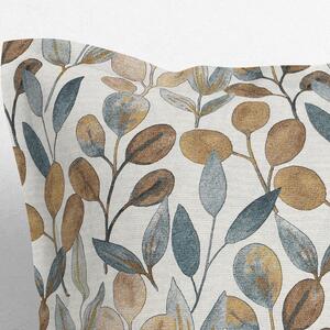 Goldea față de pernă cu tiv decorativ loneta - eucalipt maro și albastru 30 x 50 cm