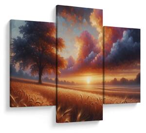 Tablou – Apus de soare pe câmp (90x60 cm)