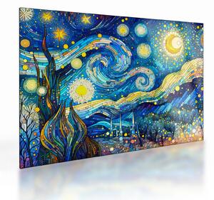 Tablou pe sticlă – Mozaic al nopții înstelate (70x50 cm)
