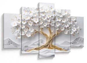 Tablou – Arborele vieții 3D plin de flori (150x105 cm)