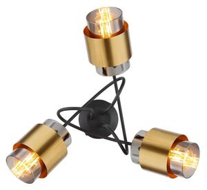 Lustră aplicată MILLEY 3xE27/40W/230V negru/alamă Globo 15560-3D
