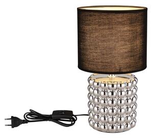 Lampă de masă VALENTINO 1xE14/40W/230V negru/argintiu Globo 21626C