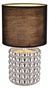 Lampă de masă VALENTINO 1xE14/40W/230V negru/argintiu Globo 21626C