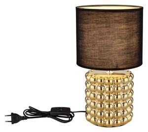 Lampă de masă VALENTINO 1xE14/40W/230V negru/auriu Globo 21626