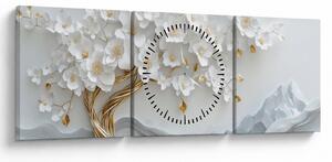 Tablou – Arborele vieții 3D elegant (cu ceas) (90x30 cm)