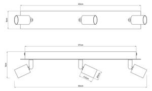Spot DREW 3xGU10/35W/230V negru Globo 57998-3
