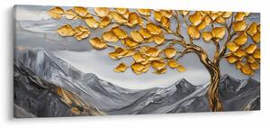 Tablou – Arbore cu frunze aurii (120x50 cm)