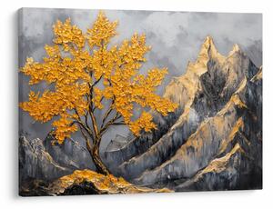 Tablou – Arbore auriu în munți (70x50 cm)