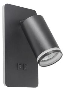 Spot LED de perete PARIS 1xGU10/10W/230V + LED/6W/230V negru