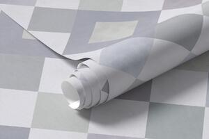 Tapet Diamante în nuanțe reci de gri-albastru, Tapet abstract, a01247v1 : Uwalls.ro