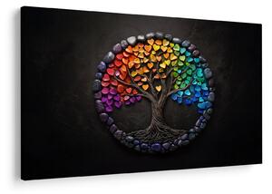 Tablou – Arbore plin de inimi colorate (90x60 cm)