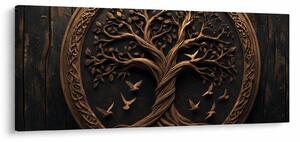Tablou – Arborele vieții din lemn (120x50 cm)