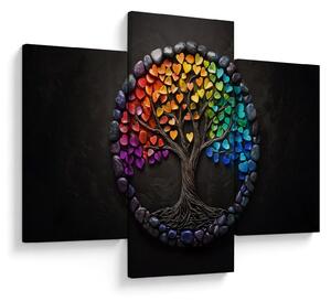 Tablou – Arbore plin de inimi colorate (90x60 cm)