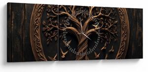 Tablou – Arborele vieții din lemn (cu ceas) (90x30 cm)
